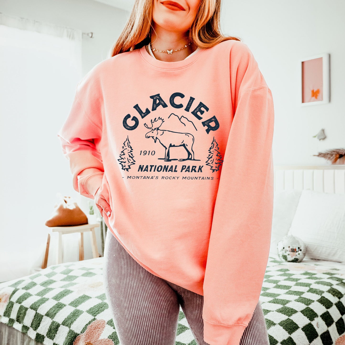 Vintage Glacier National Park | Lightweight Garment Dyed Sweatshirt