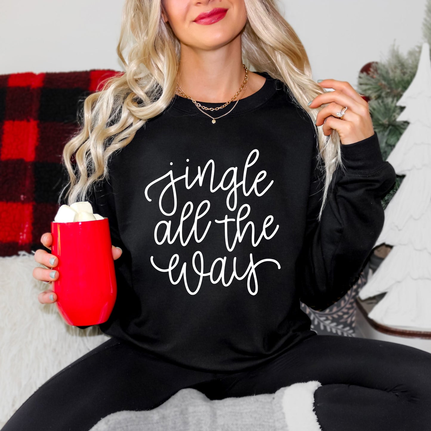 Jingle All The Way Cursive | Sweatshirt