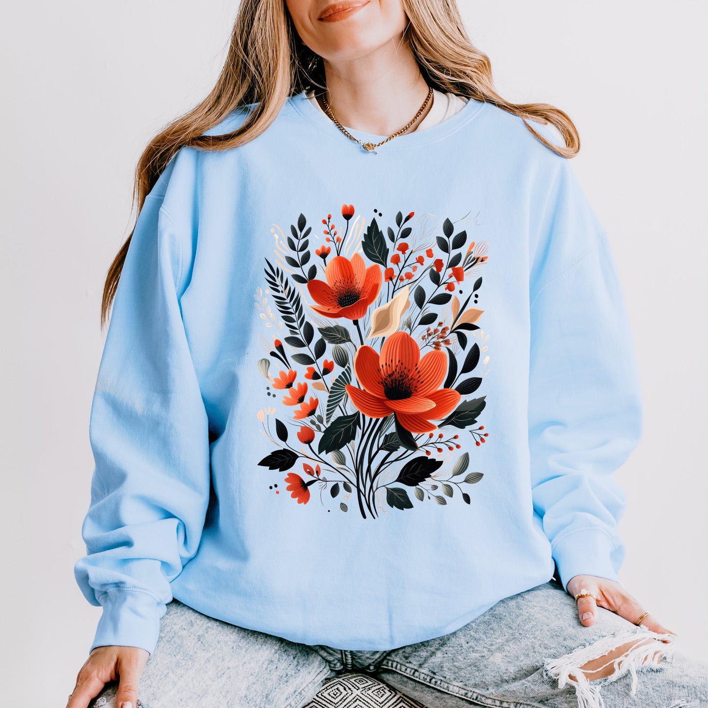 Rustic Flowers | Lightweight Garment Dyed Sweatshirt