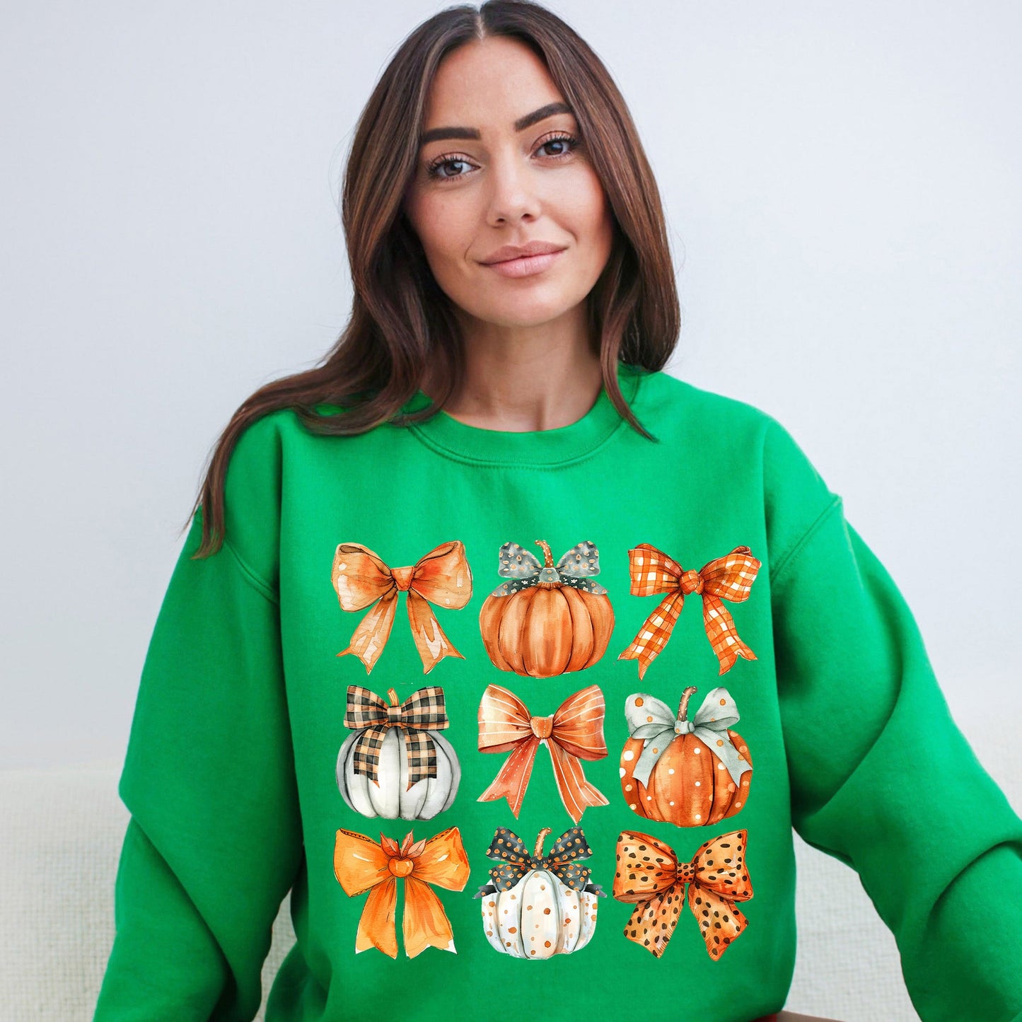 Coquette Fall Pumpkin and Bows | Sweatshirt