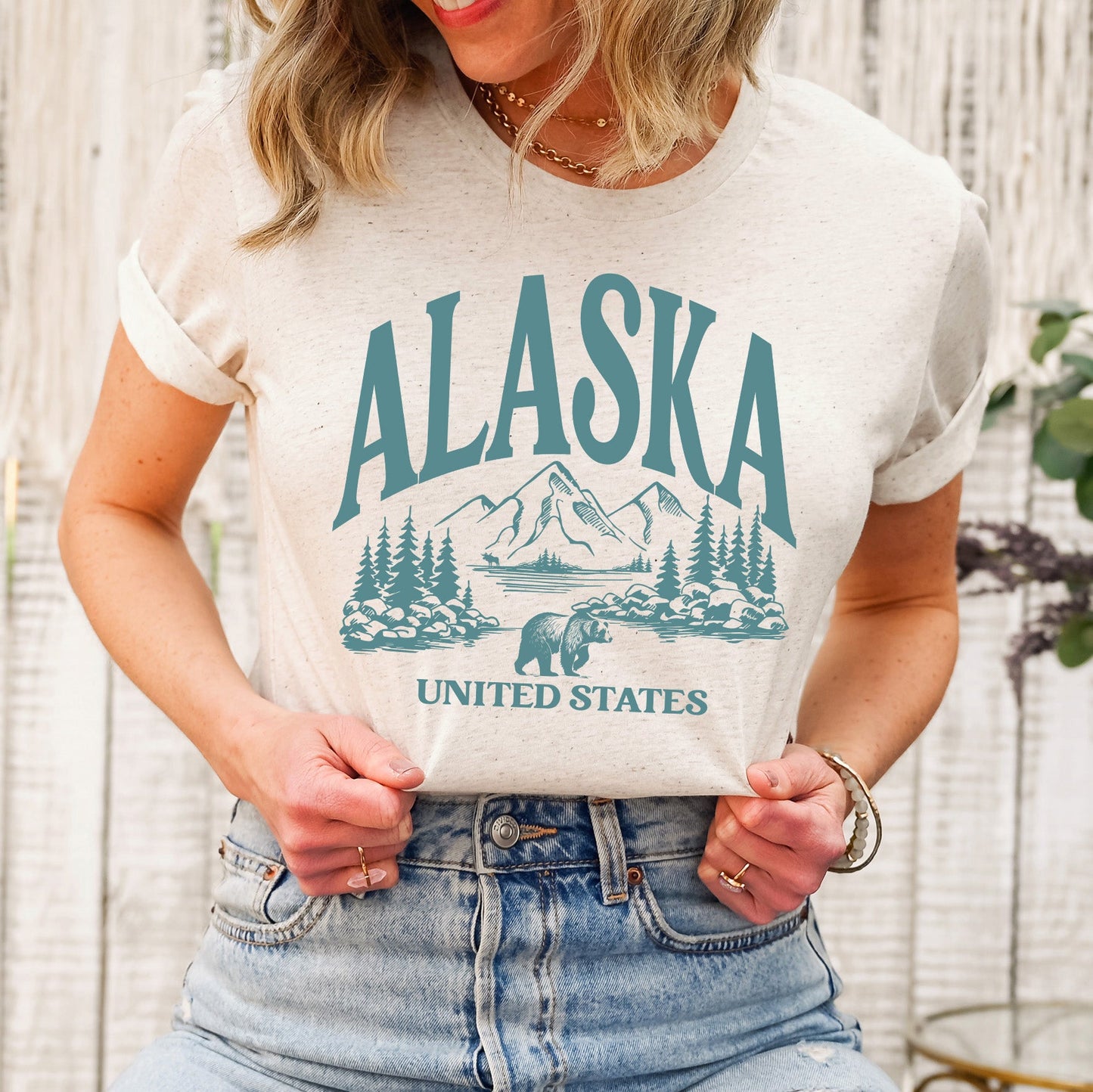 Alaska Forest Scene | Short Sleeve Crew Neck