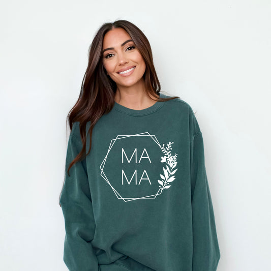 Mama Floral Hexagon | Garment Dyed Sweatshirt