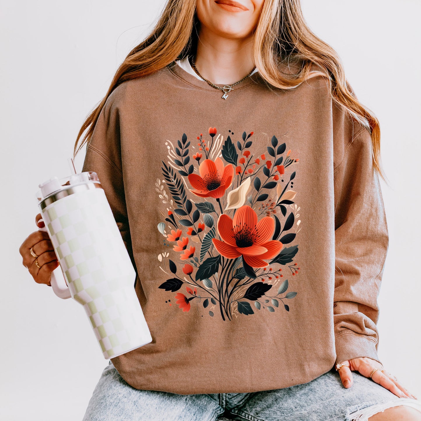 Rustic Flowers | Lightweight Garment Dyed Sweatshirt