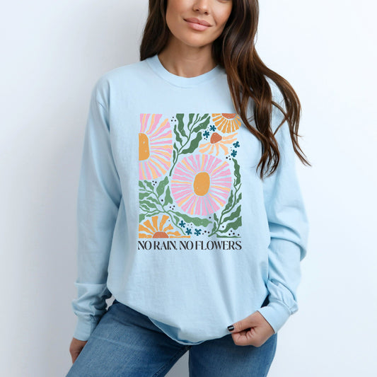 Boho No Rain No Flowers | Garment Dyed Long Sleeve