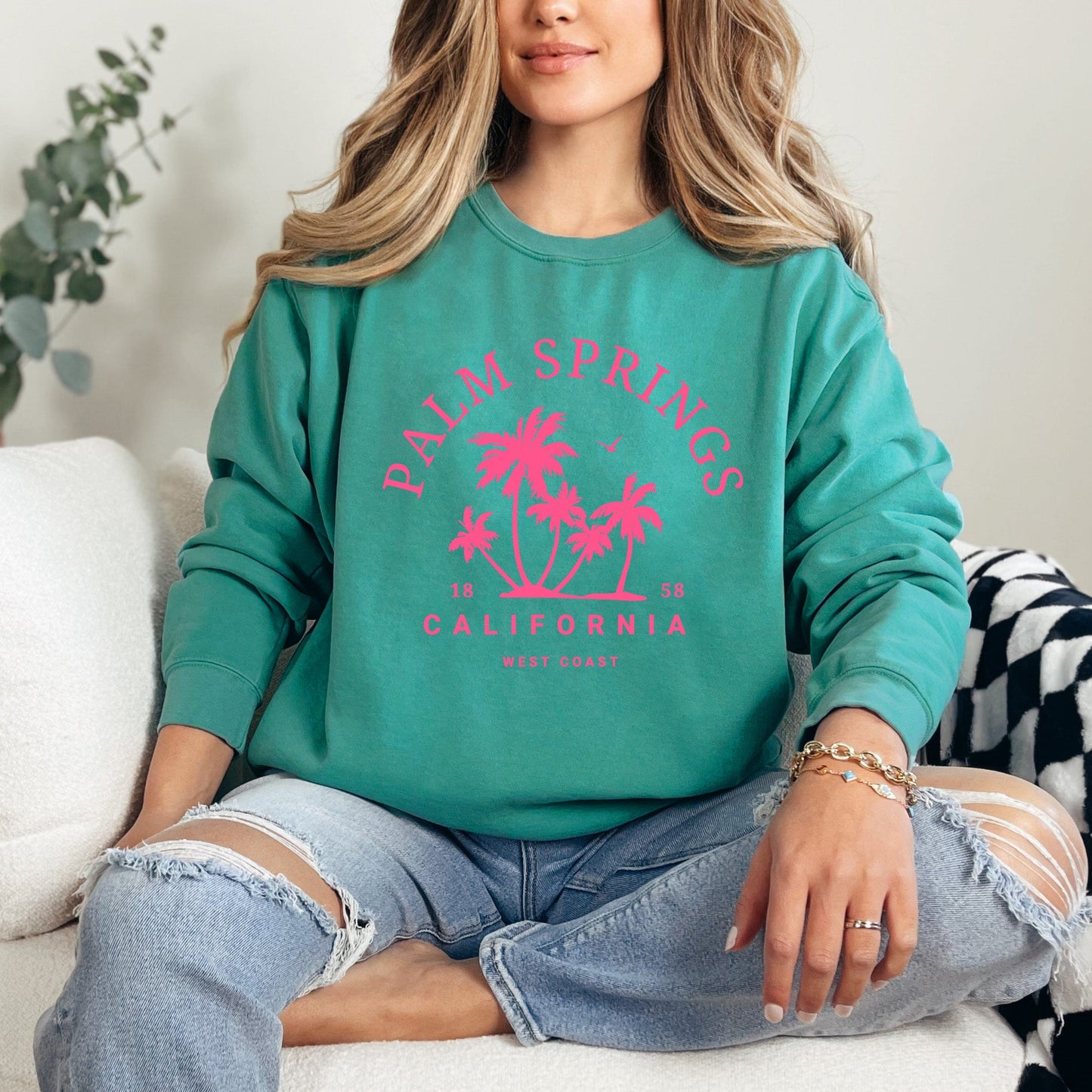 Palm Springs Palm Trees | Garment Dyed Sweatshirt