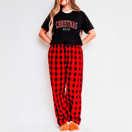 Varsity Christmas Season | Plaid Pajama Set