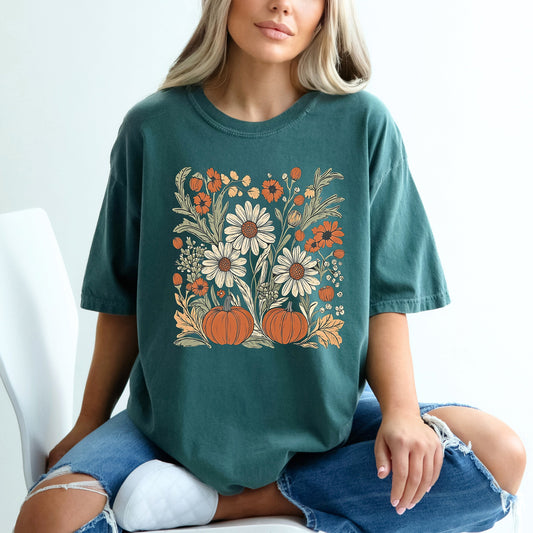 Fall Flowers | Garment Dyed Tee