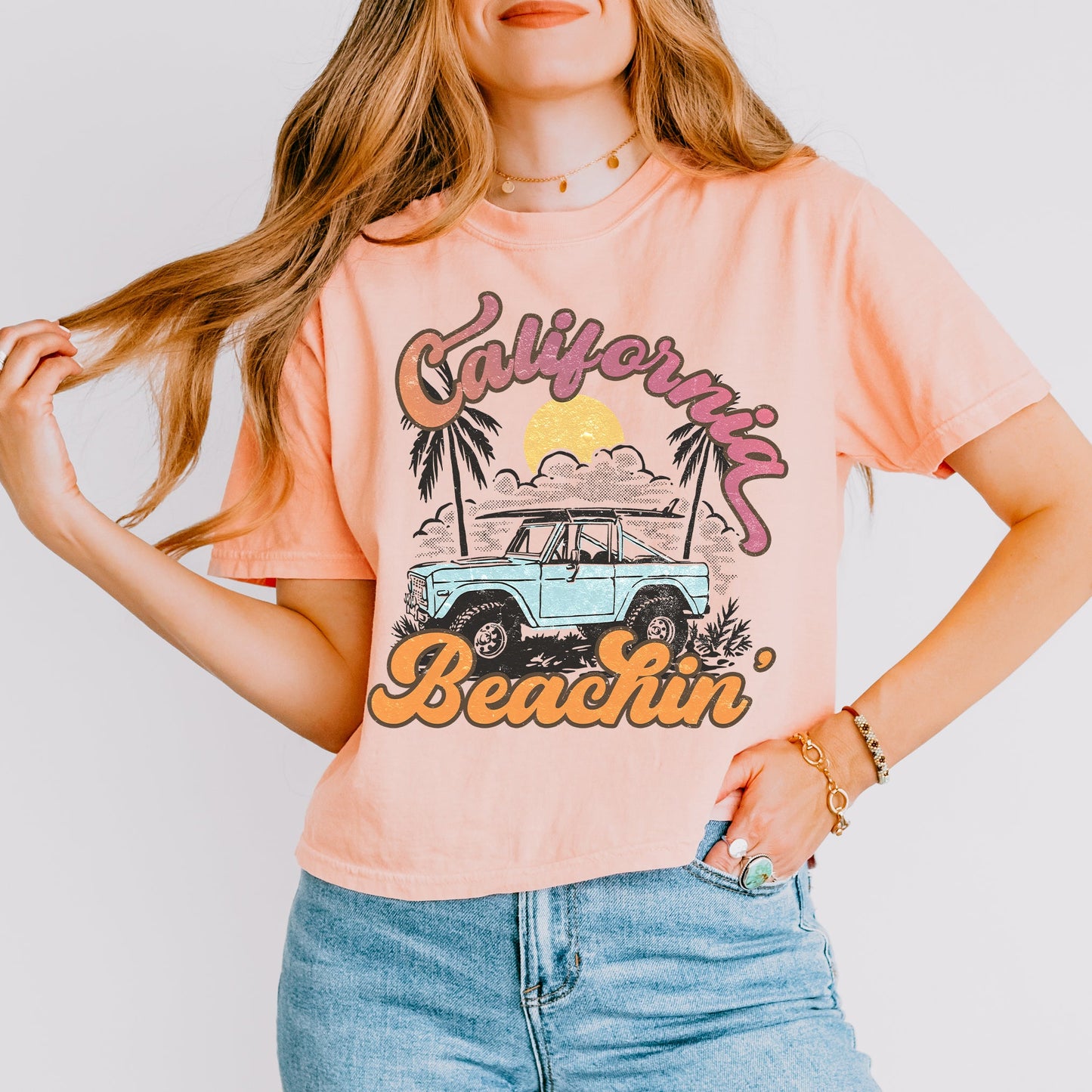 California Beachin' Car | Relaxed Fit Cropped Tee