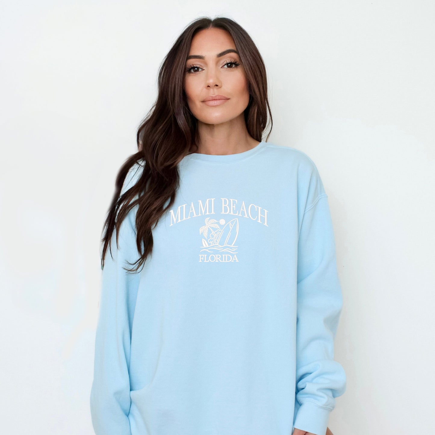 Embroidered Miami Beach Florida | Garment Dyed Sweatshirt