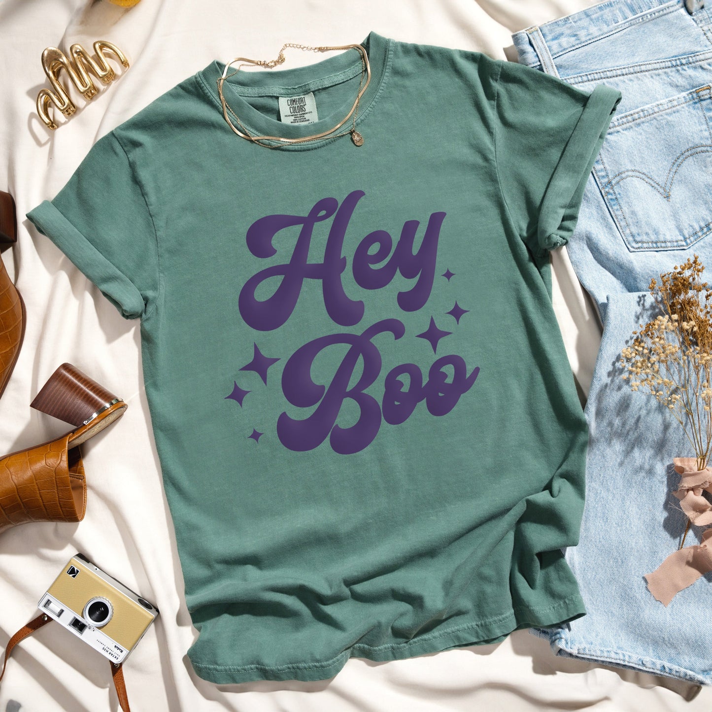 Hey Boo Stars | Garment Dyed Tee