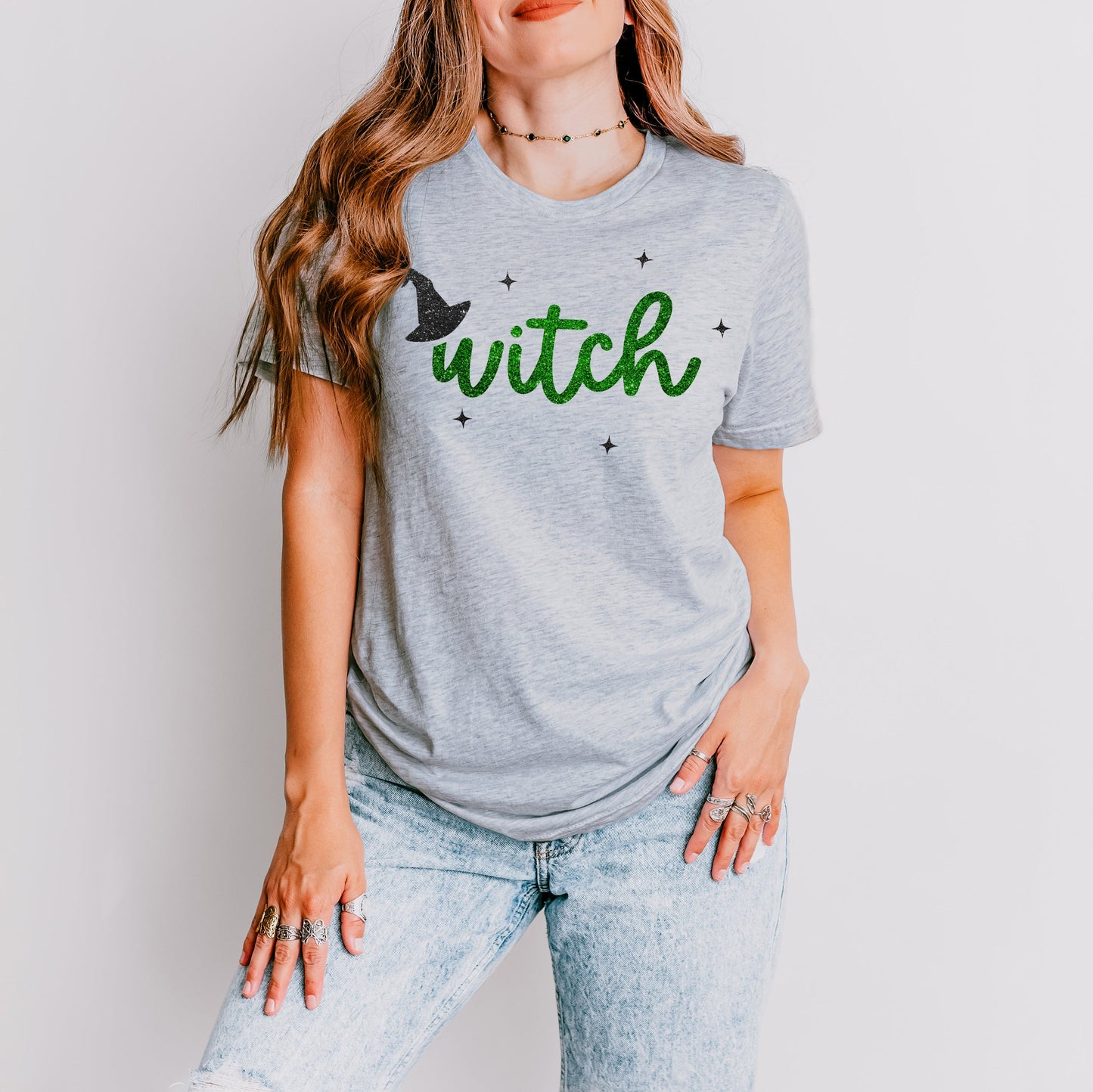 Witch Hat and Stars | Short Sleeve Crew Neck