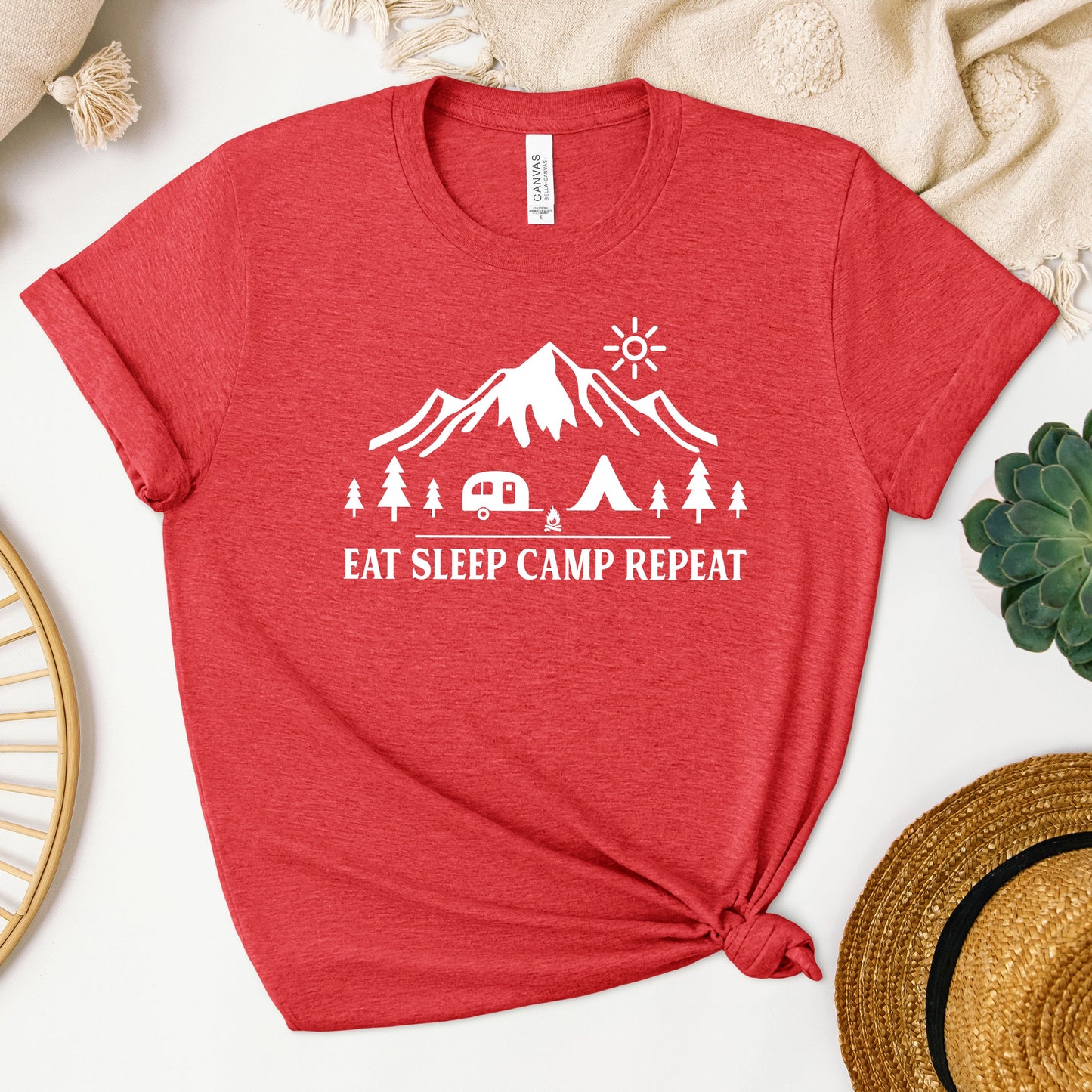 Eat Sleep Camp Repeat | Short Sleeve Graphic Tee