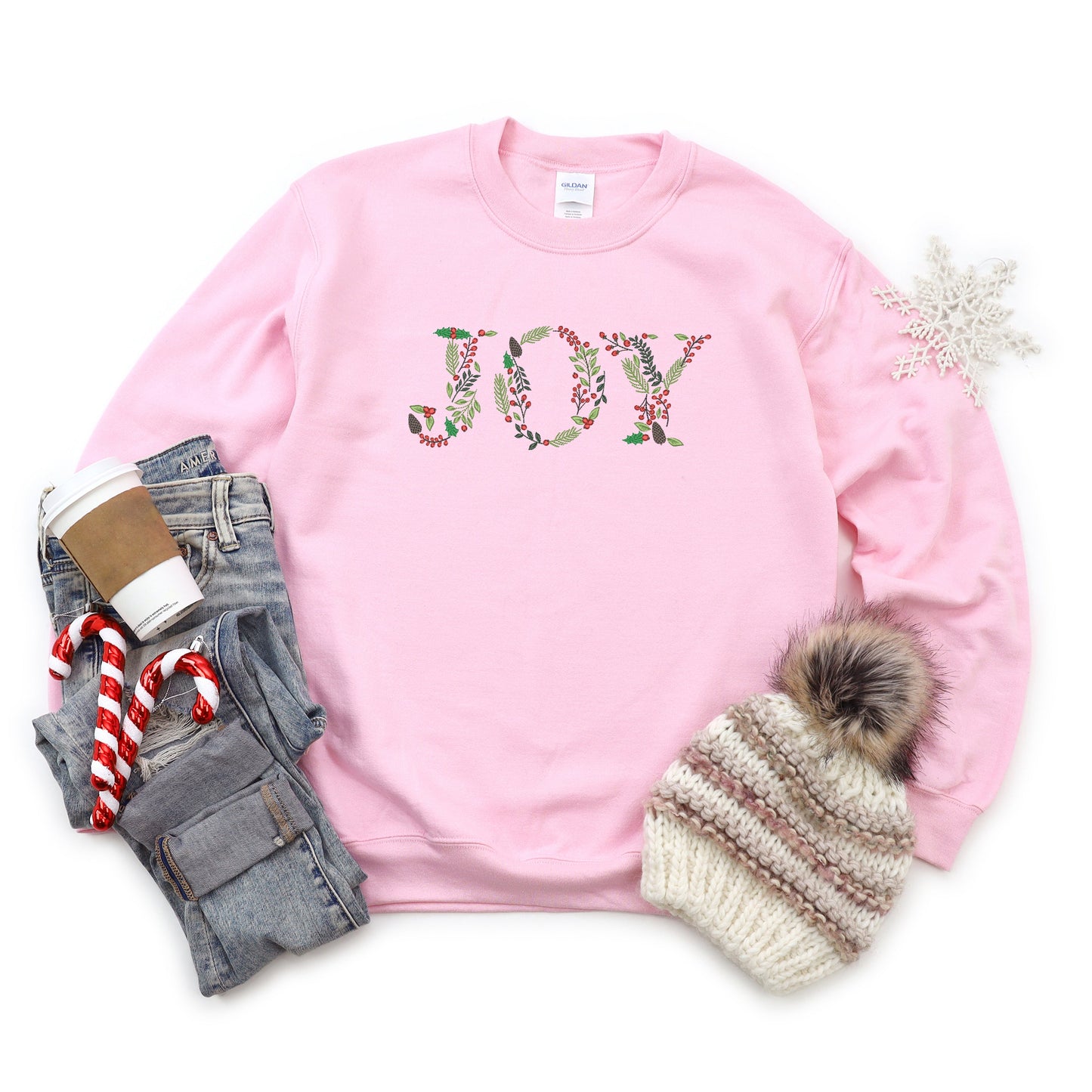 Embroidered Joy Floral | Sweatshirt