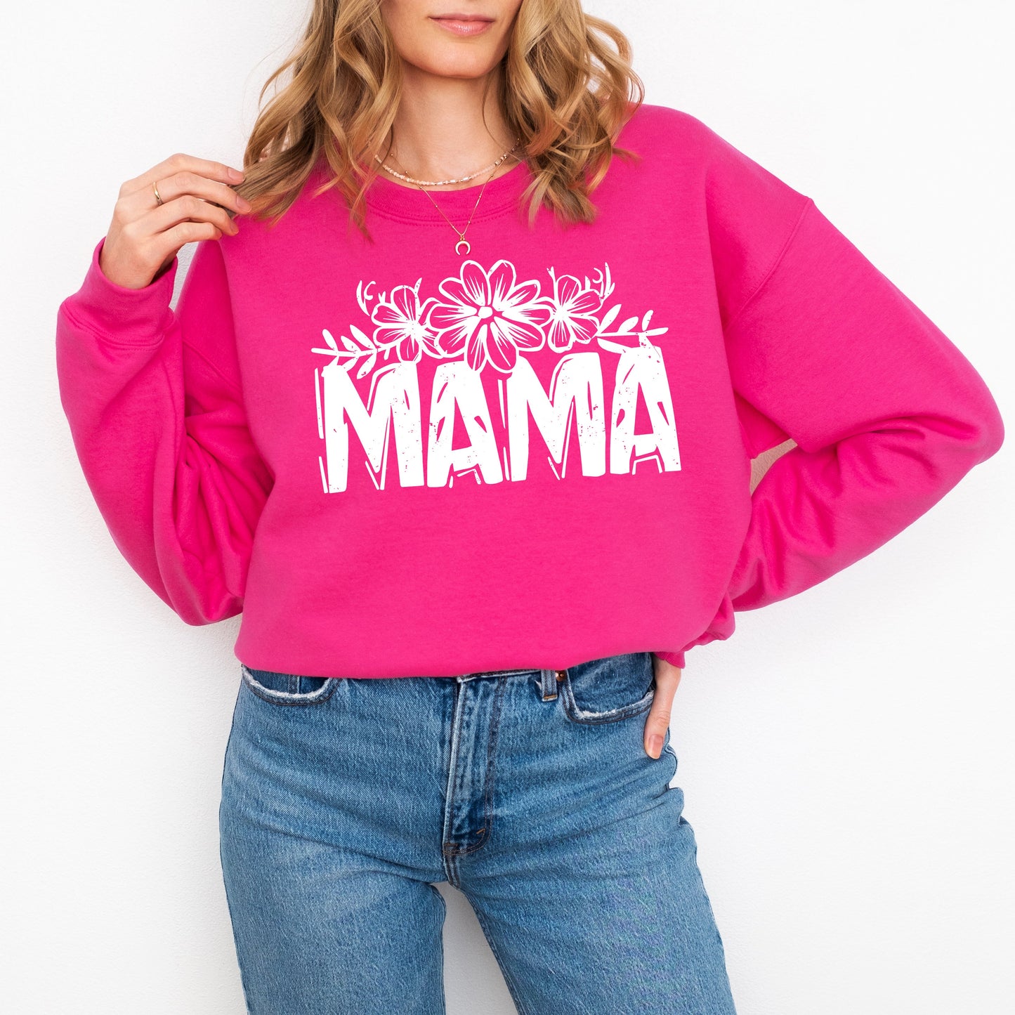 Mama Topped With Flowers | Sweatshirt