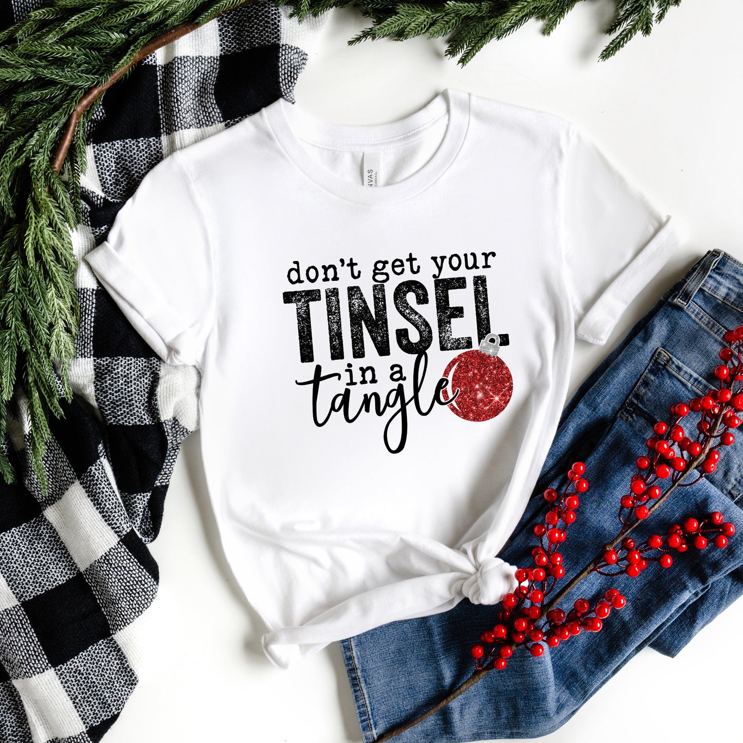 Tinsel in a Tangle Bulb | Short Sleeve Crewneck