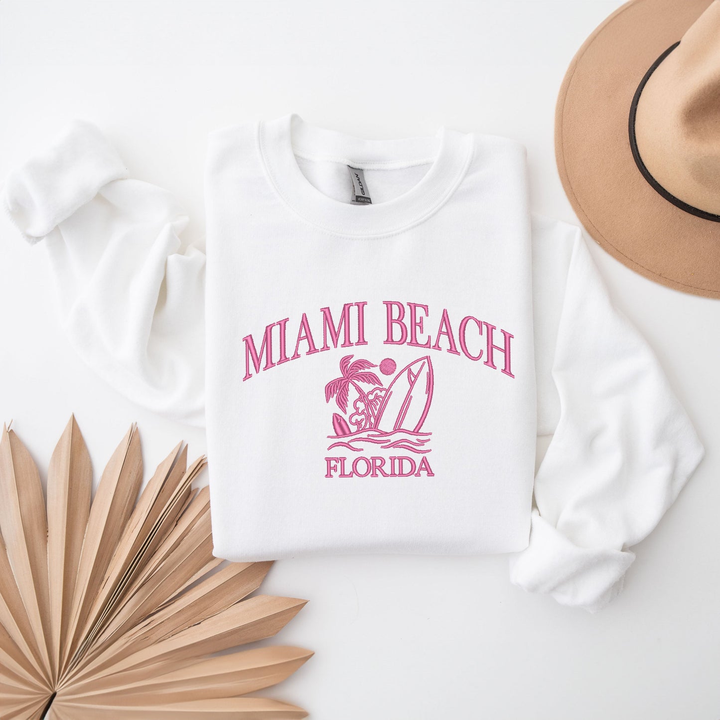 Embroidered Miami Beach Florida | Sweatshirt