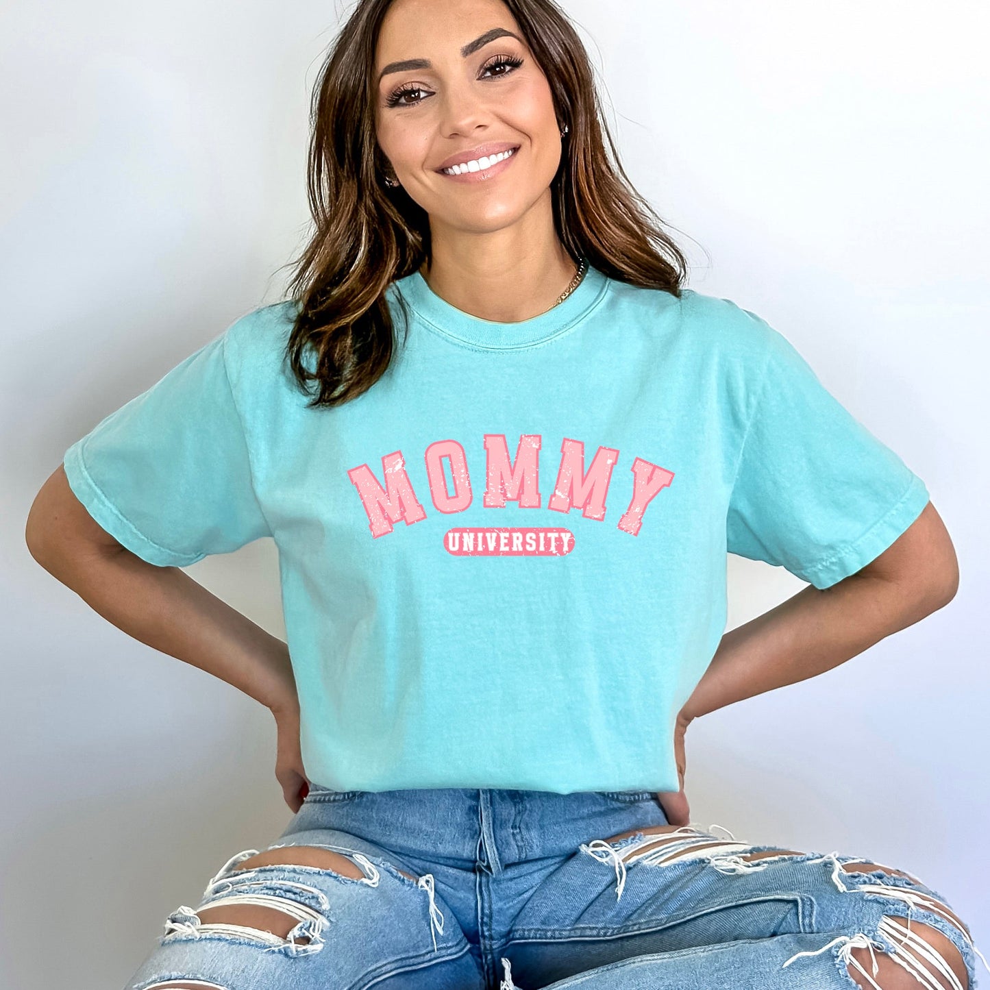 Varsity Mommy University | Garment Dyed Short Sleeve Tee