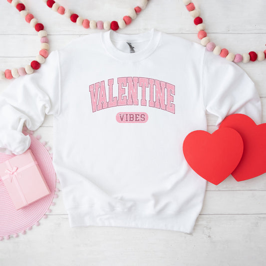 Valentine Vibes Distressed | Sweatshirt