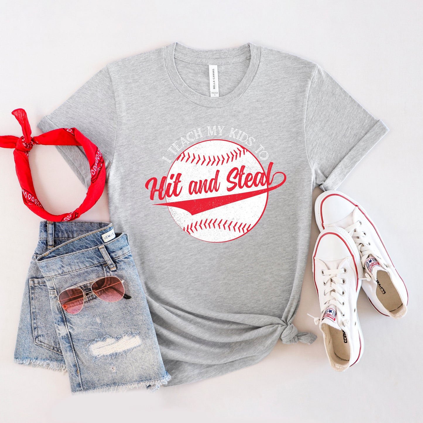 I Teach My Children To Hit And Steal | Short Sleeve Graphic Tee