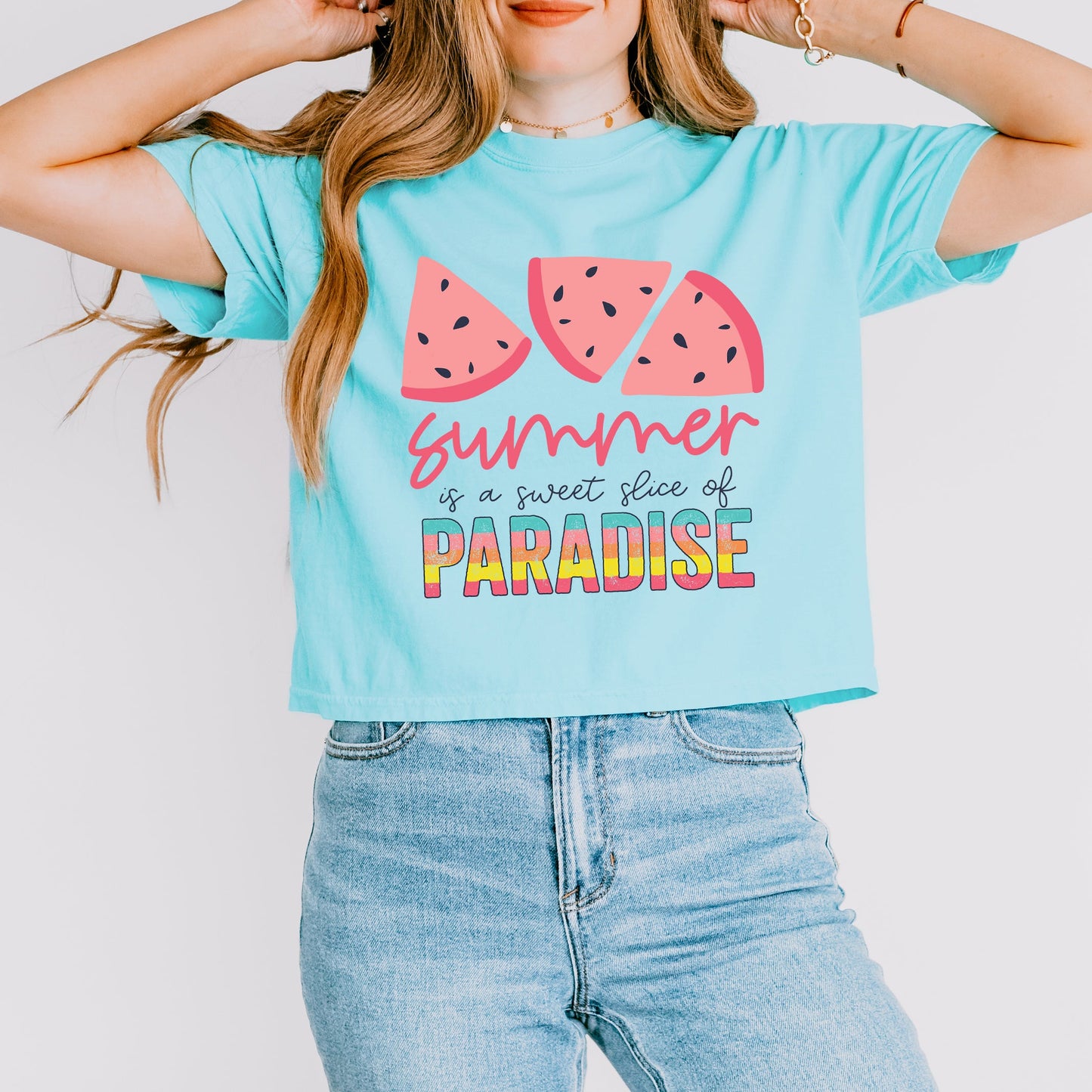 Summer Is A Sweet Slice Of Paradise | Relaxed Fit Cropped Tee