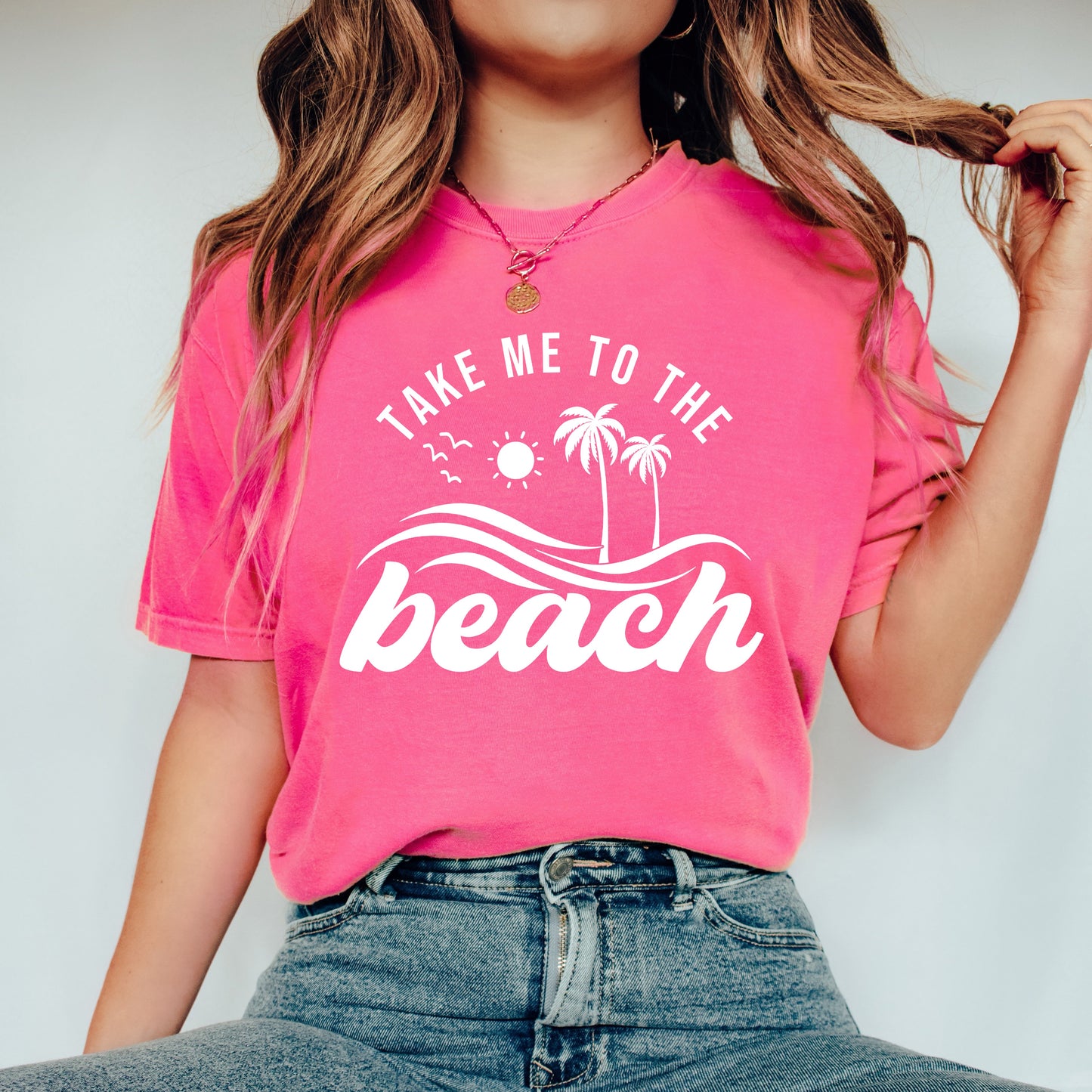 Take Me To The Beach Wave | Garment Dyed Short Sleeve Tee