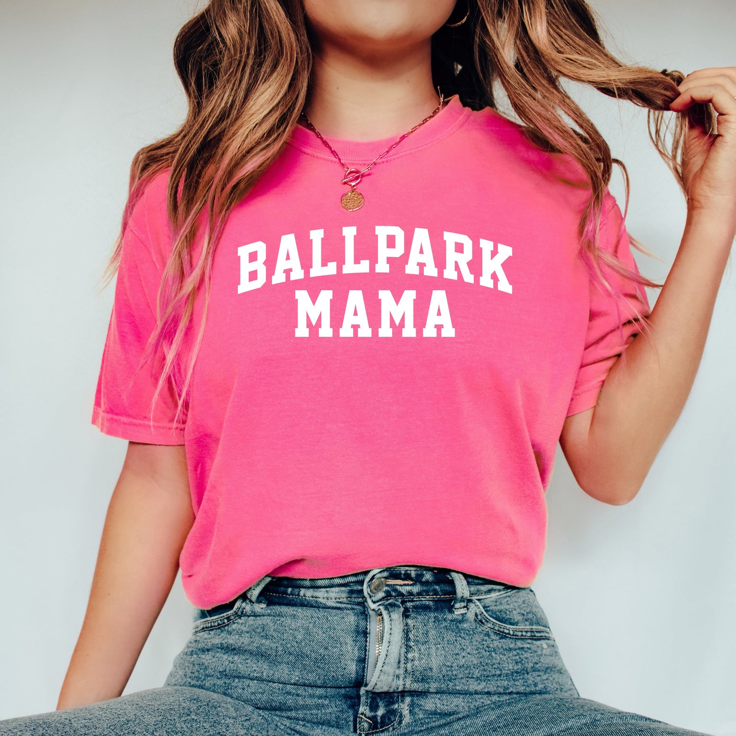 Varsity Ballpark Mama | Garment Dyed Short Sleeve Tee