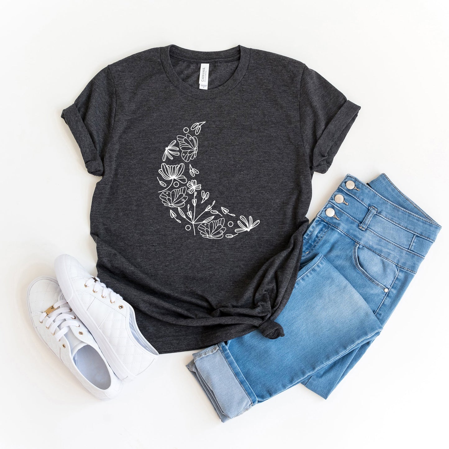 Floral Moon | Short Sleeve Graphic Tee