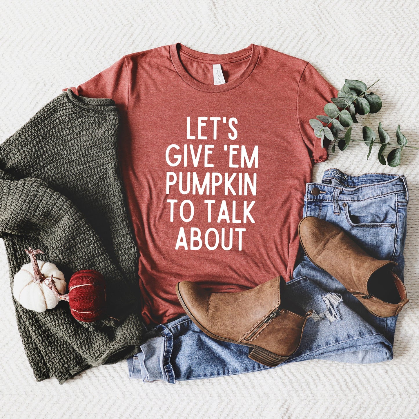 Let's Give 'Em Pumpkin To Talk About | Short Sleeve Crew Neck