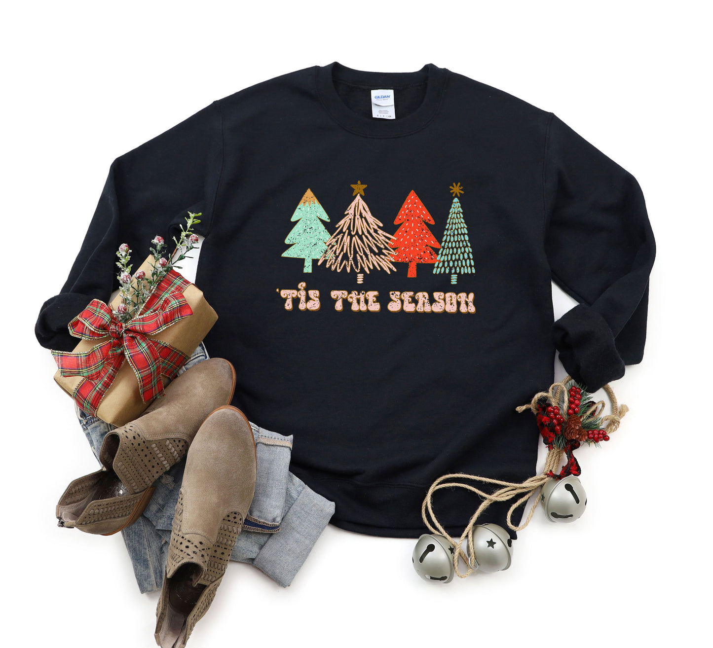 Tis The Season Trees Grunge | Sweatshirt