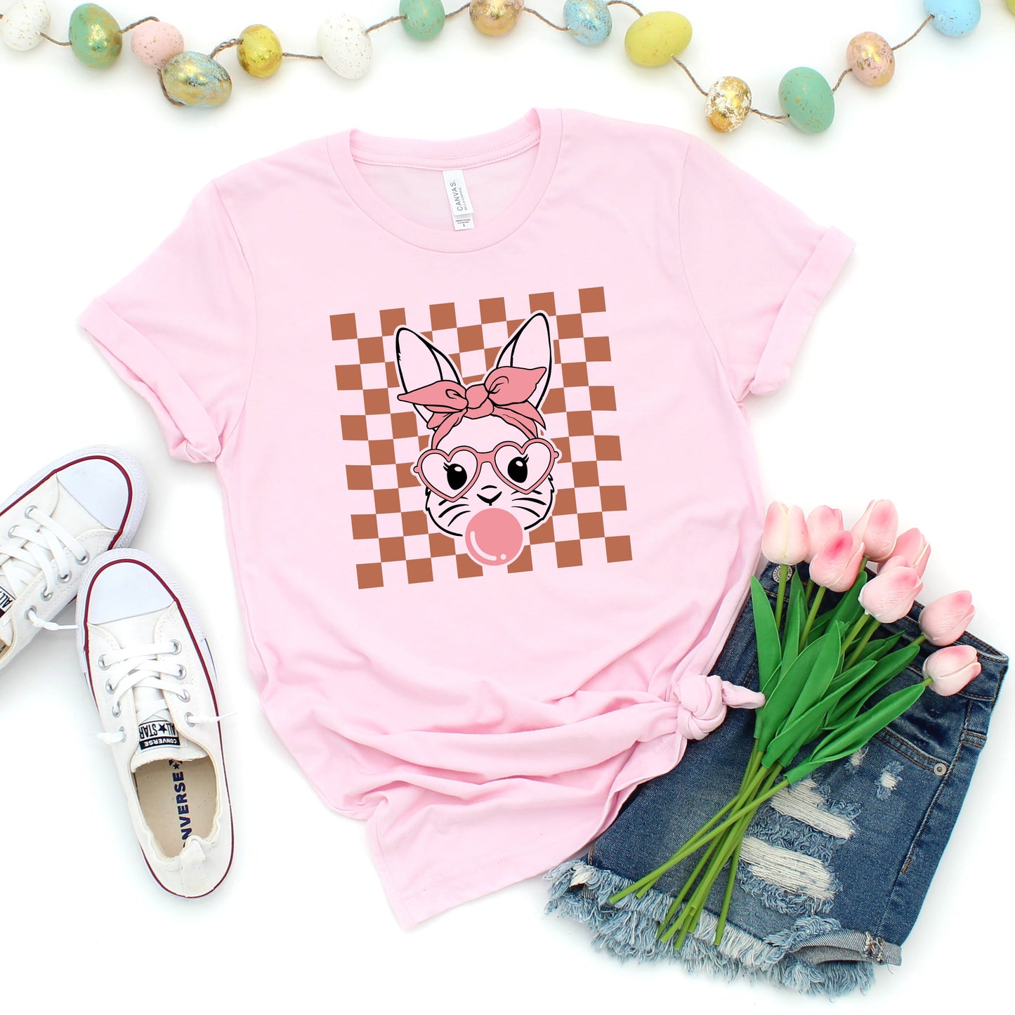 Checkered Bunny  | Short Sleeve Graphic Tee