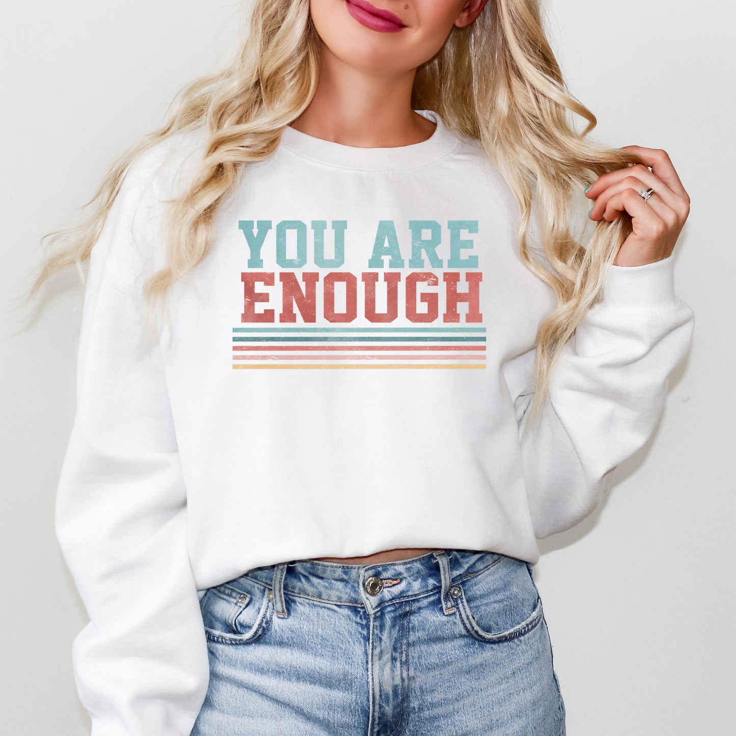 You Are Enough Stripes | Sweatshirt