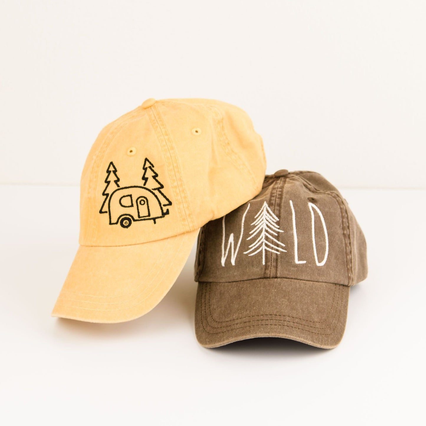 Embroidered Trailer and Trees | Canvas Hat