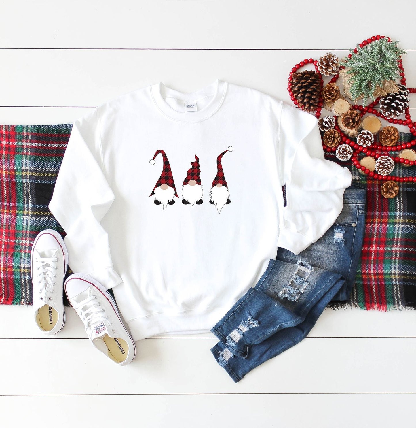 Buffalo Check Gnomes | Sweatshirt