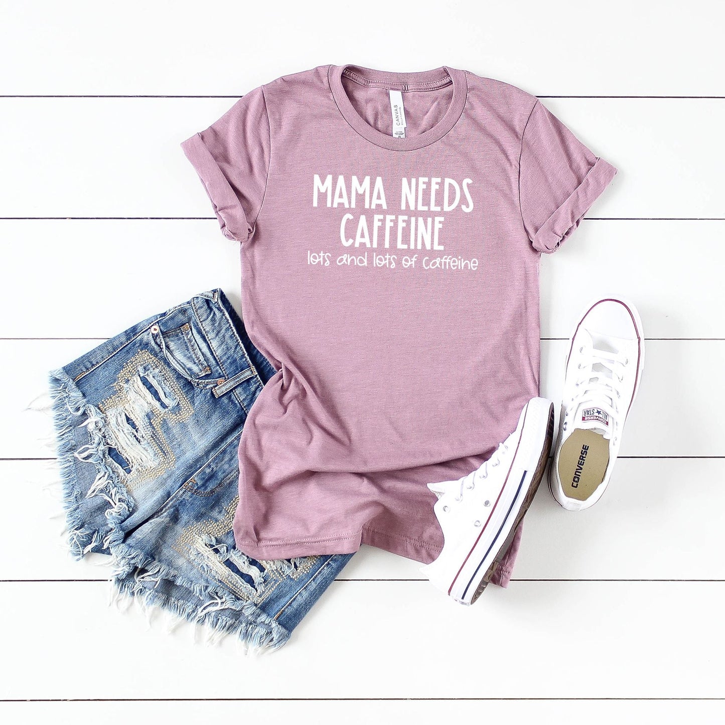 Mama Needs Caffeine | Short Sleeve Crew Neck