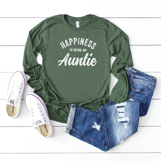 Happiness is Being an Auntie | Long Sleeve Crew Neck