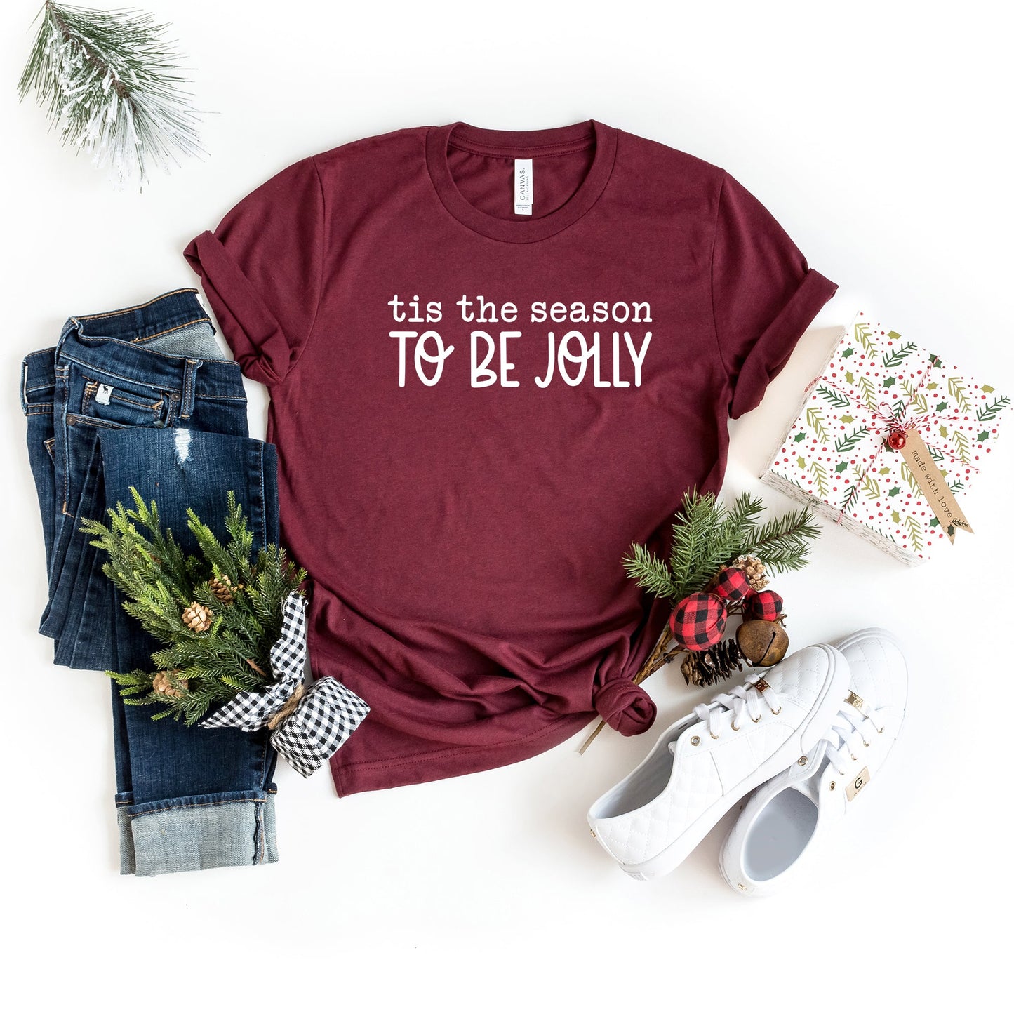 Tis the Season to be Jolly - Typewriter | Short Sleeve Crew Neck