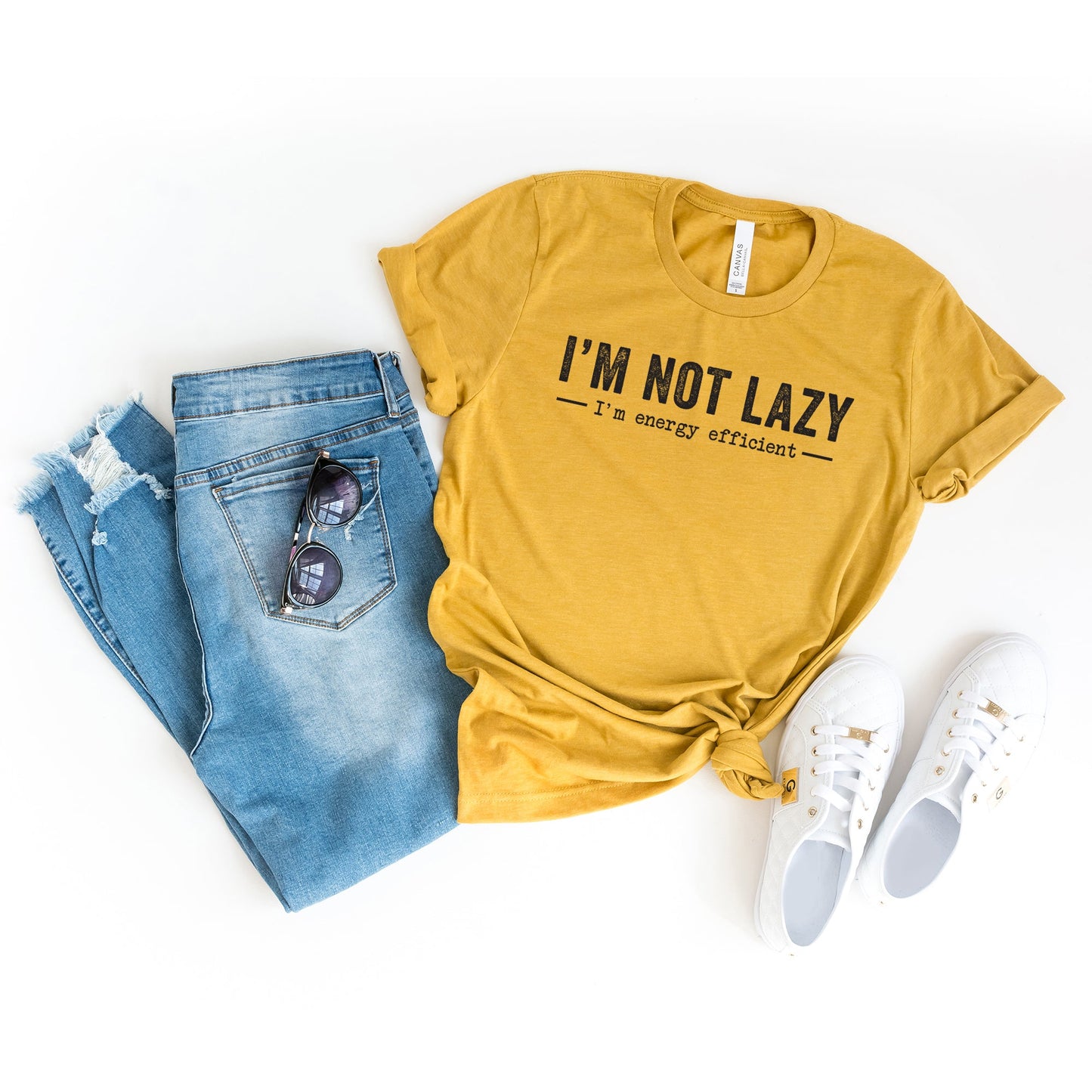 I'm not Lazy I'm Energy Efficient | Short Sleeve Crew Neck