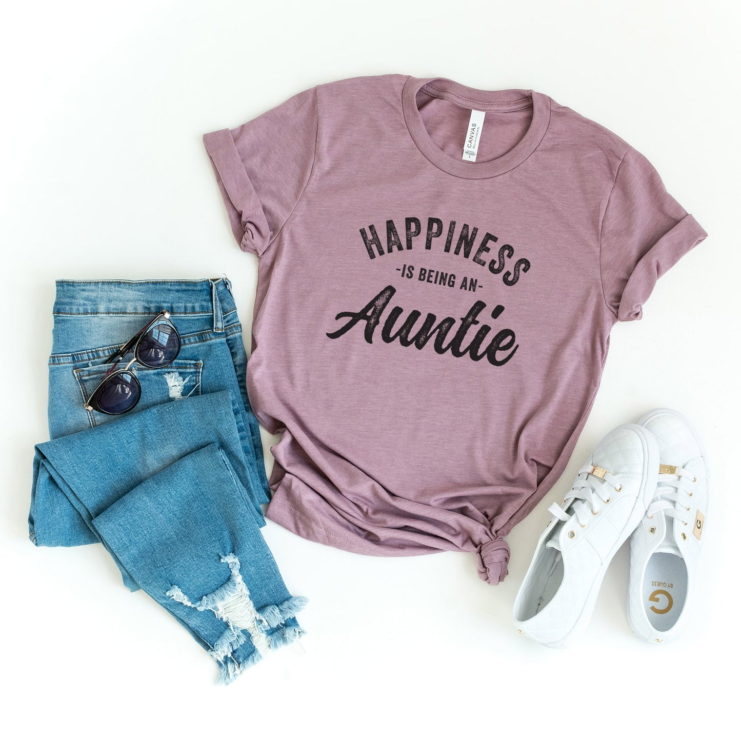 Happiness is Being an Auntie | Short Sleeve Crew Neck