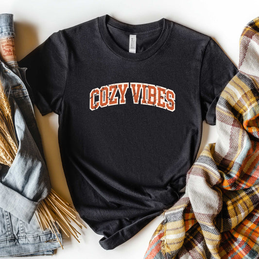 Varsity Cozy Vibes | Short Sleeve Crew Neck