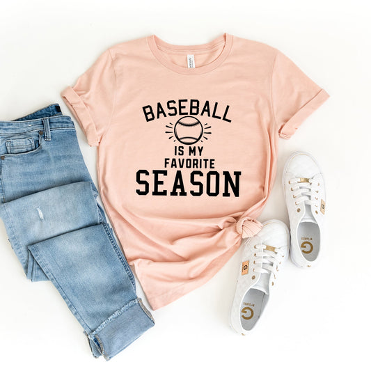 Baseball Is My Favorite With Ball | Short Sleeve Crew Neck