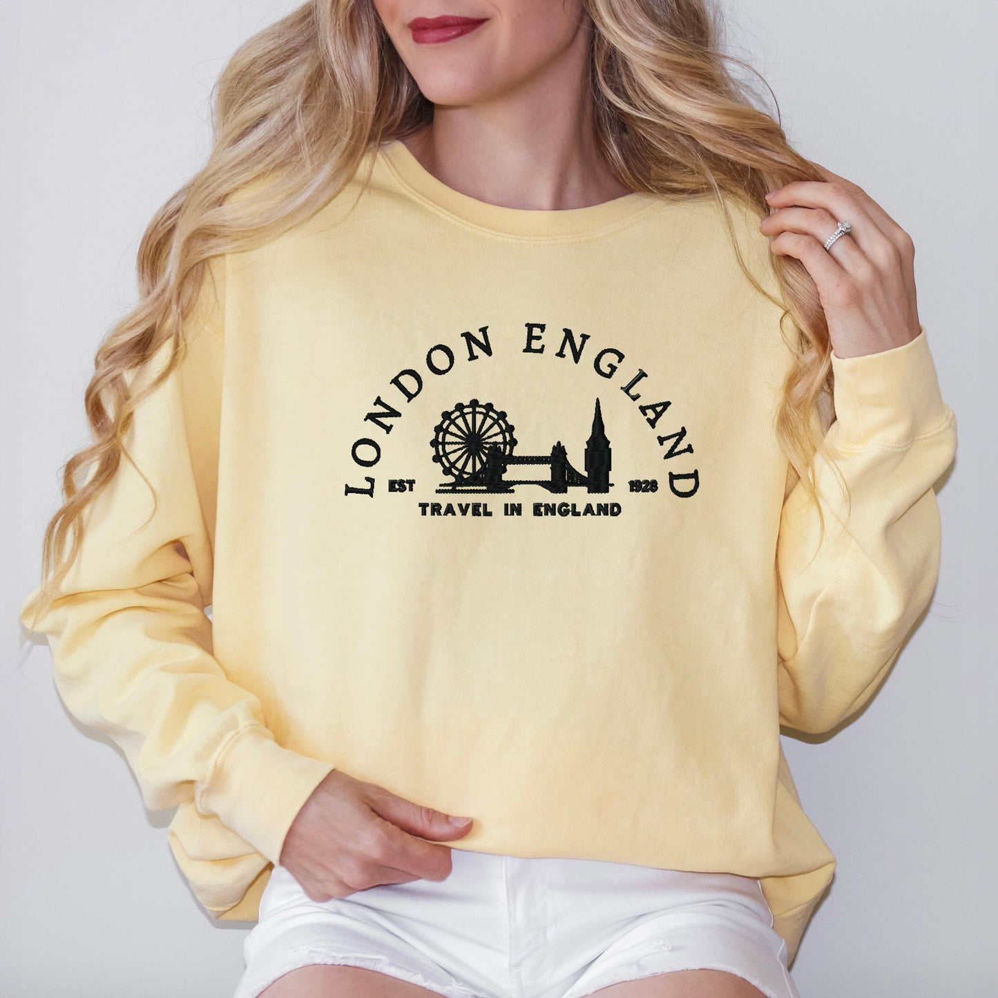 Embroidered London England | Garment Dyed Sweatshirt