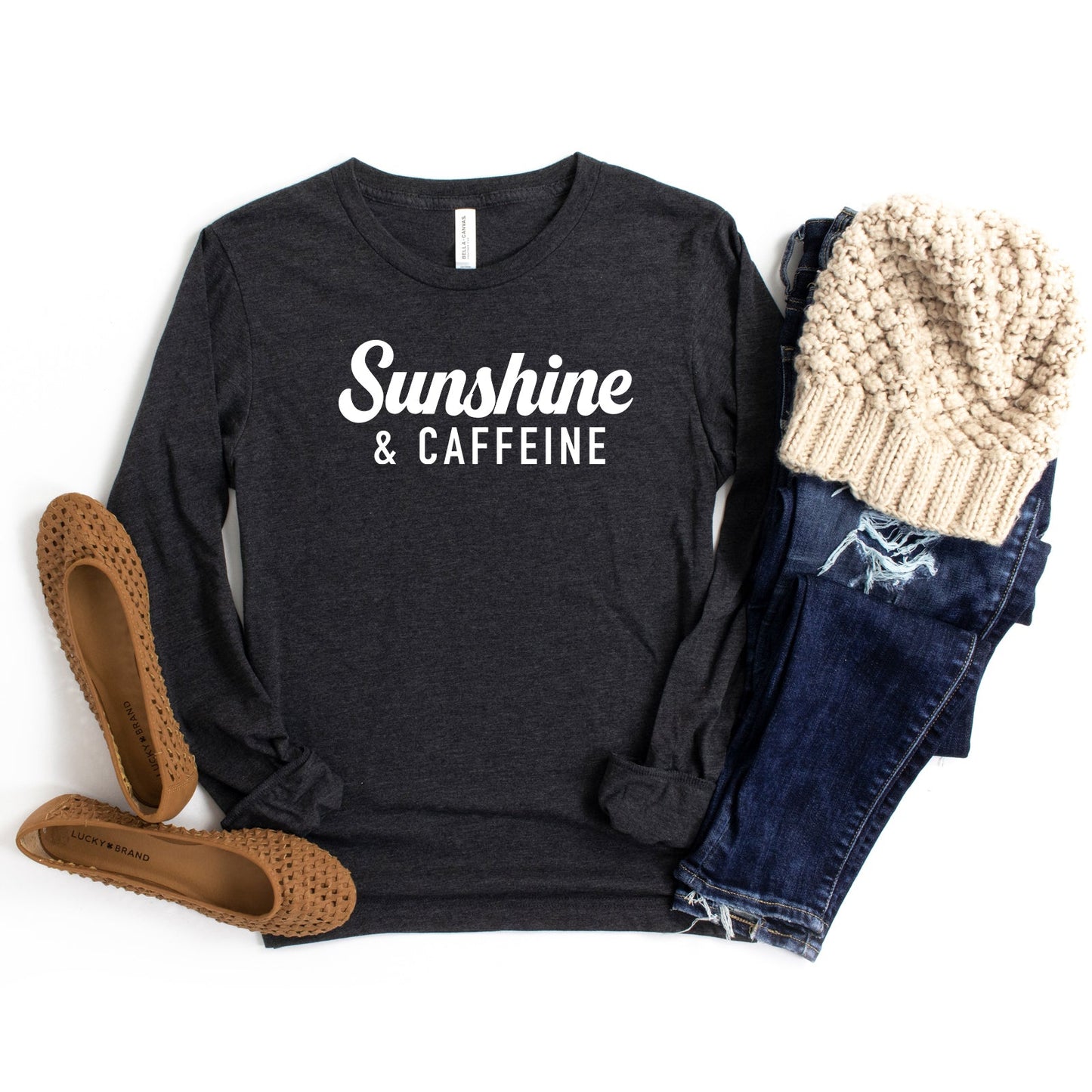 Sunshine And Caffeine | Long Sleeve Crew Neck