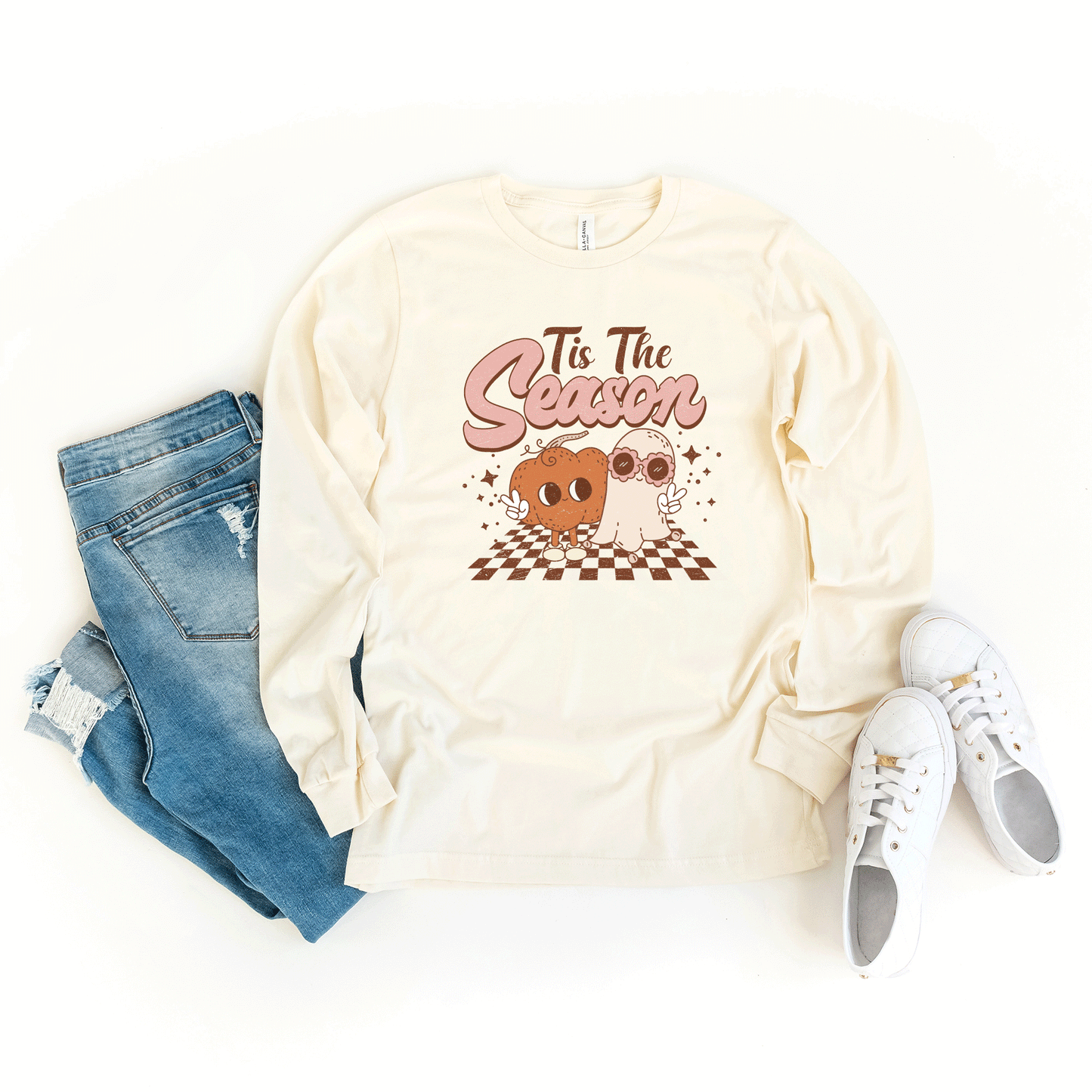 Tis The Season Pumpkin Ghost | Long Sleeve Crew Neck