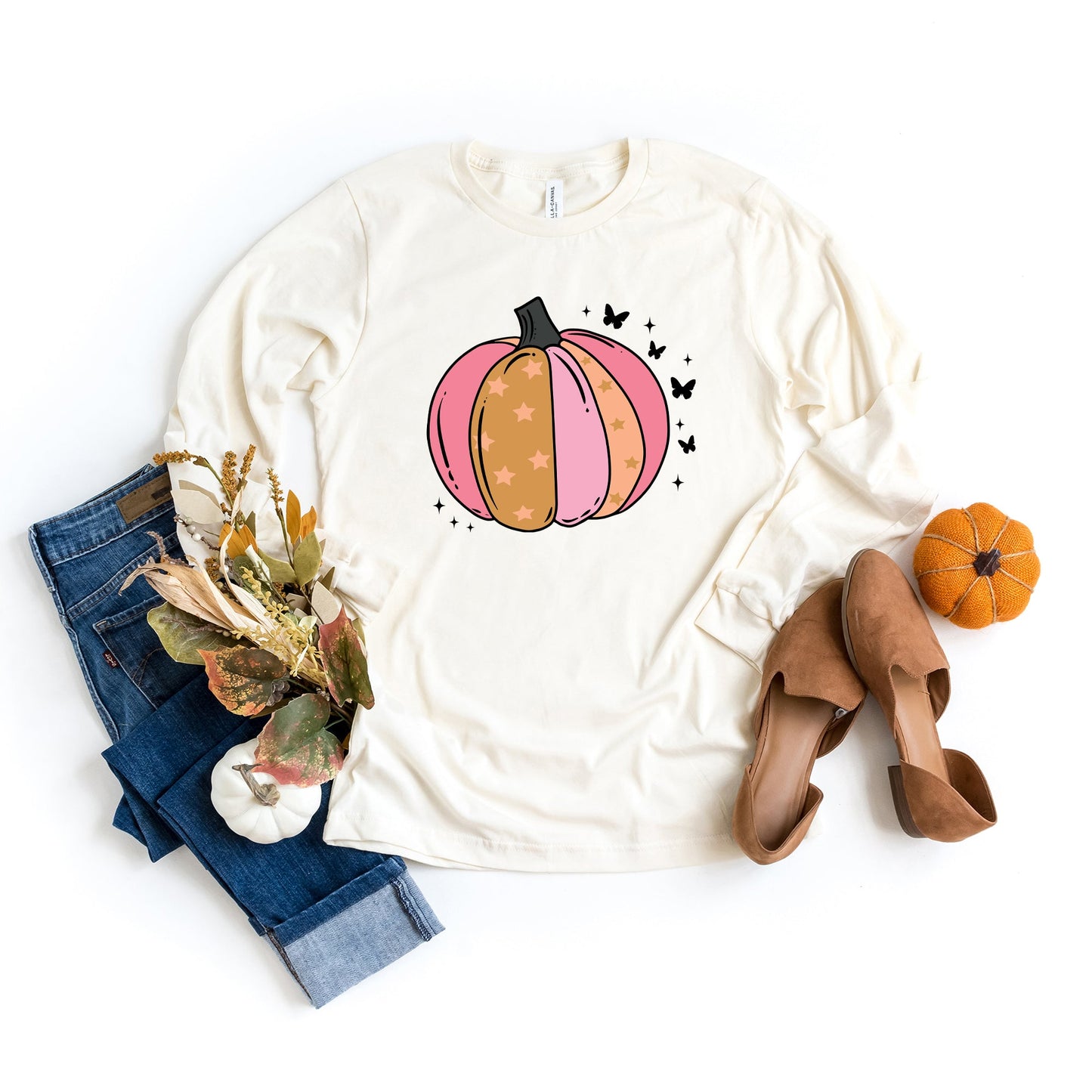 Butterfly Pumpkin | Long Sleeve Crew Neck