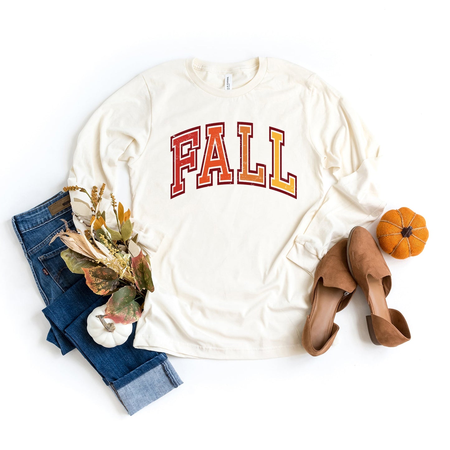 Varsity Fall Ombre | Long Sleeve Crew Neck