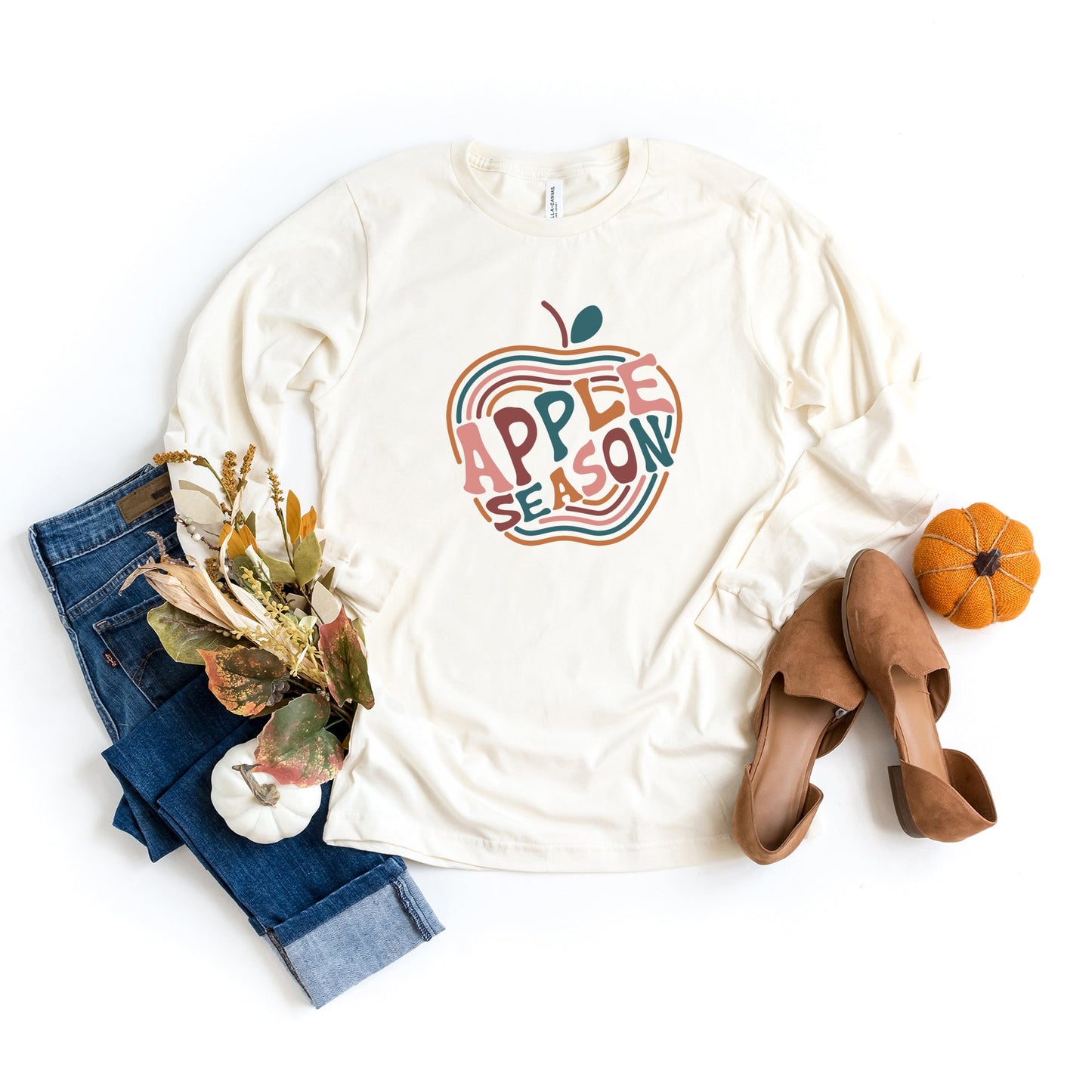 Apple Season Colorful | Long Sleeve Crew Neck