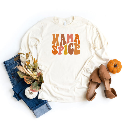 Mama Spice Wavy Colorful | Long Sleeve Crew Neck