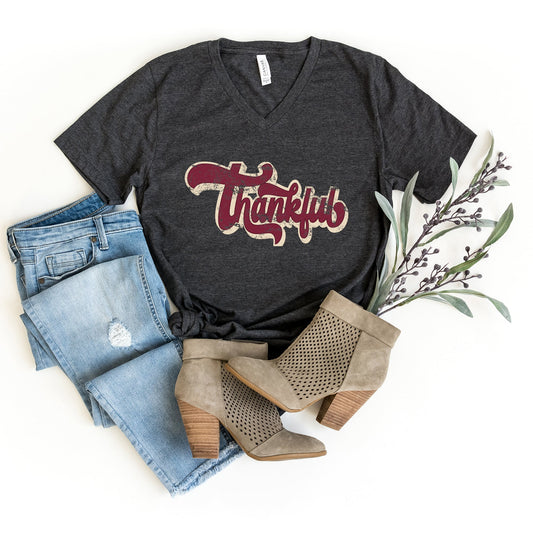 Thankful Retro | Short Sleeve V-Neck