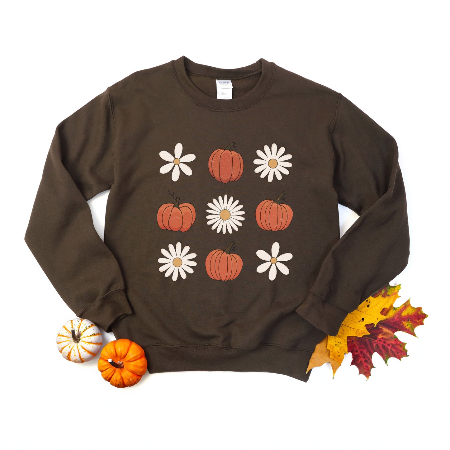 Pumpkin Daisy Checkered | Sweatshirt