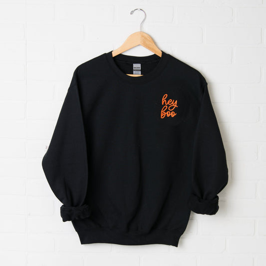 Hey Boo |  Embroidered Sweatshirt